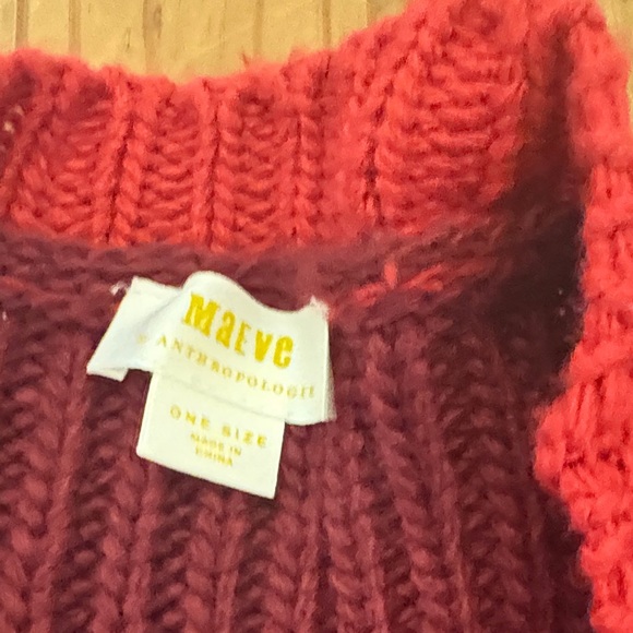 Maeve Red and Pink  Chunky Knit Cardigan - Picture 3 of 5